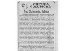 Tres distinguidas solistas Crítica Musical