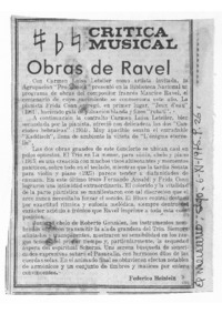 Obras de Ravel Crítica Musical