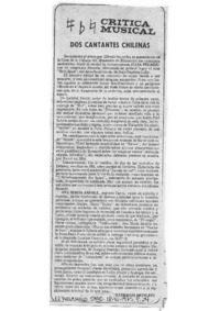 Dos Cantatas Chilenas Crítica Musical