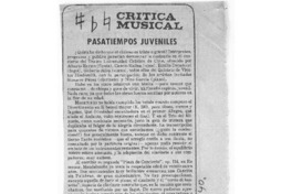 Pasatiempos Juveniles Crítica Musical