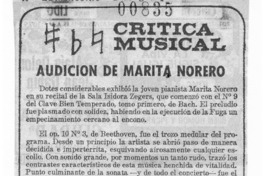 Audición de Marita Norero Crítica Musical