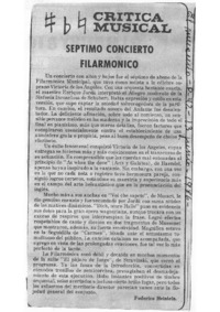 Septimo concierto filarmónico Crítica Musical