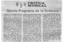 Quinto programa de la sinfónica Crítica Musical