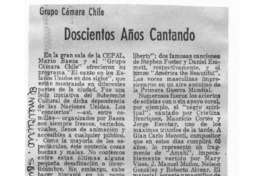 Doscientos Años Cantando Grupo Cámara Chile