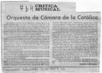 Orquesta de cámara de la Católica Crítica musical