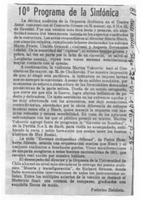 10° Programa de la Sinfónica Crítica musical