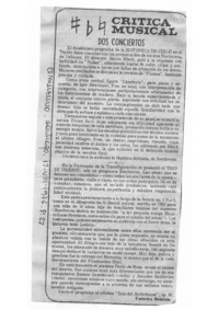 Dos Conciertos Crítica Musical