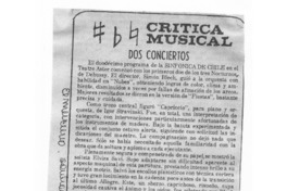Dos Conciertos Crítica Musical