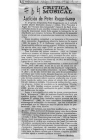Audiciónde Peter Roggenkamp Crítica Musical