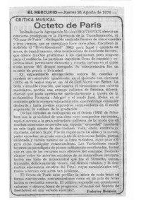 Octeto de París Crítica Musical