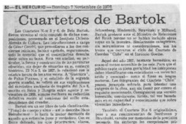 Cuartetos de Bartok Crítica Musical