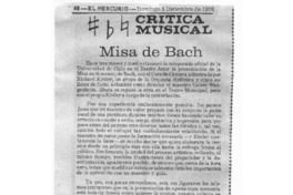 Misa de Bach Crítica Musical