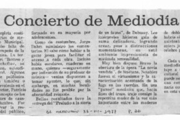 Concierto de Mediodía Crítica Musical