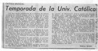 Temporada de la Univ. Católica Crítica Musical