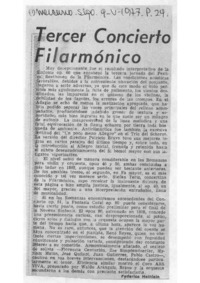 Tercer concierto filarmónico Crítica Musical