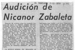 Audición de Nicanor Zabaleta Crítica Musical