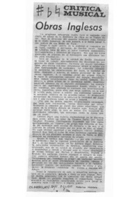 Obras Inglesas Crítica Musical