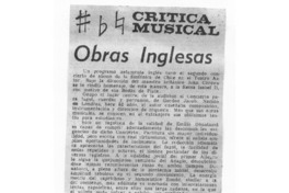 Obras Inglesas Crítica Musical