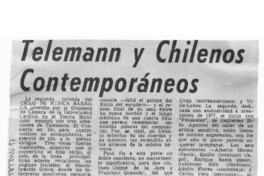 Telemann y Chilenos contemporáneos Crítica Musical