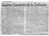 Quinto Concierto de la Sinfónica Crítica de danza