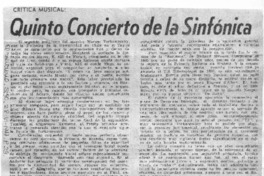 Quinto Concierto de la Sinfónica Crítica de danza