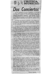 Dos conciertos Crítica de danza