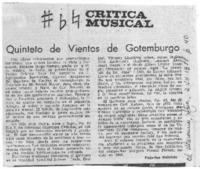 Crítica Musical Quinteto de vientos de Gotemburgo