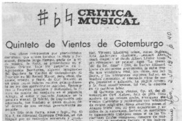 Crítica Musical Quinteto de vientos de Gotemburgo
