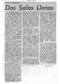 Crítica Musical Dos Salas Llenas