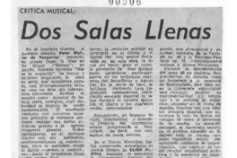 Crítica Musical Dos Salas Llenas