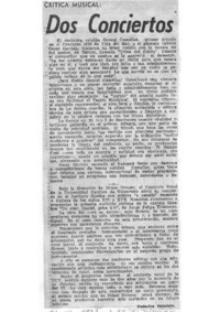 Crítica Musical Dos concierto