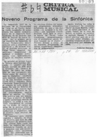Crítica Musical Noveno Programa de la Sinfónica