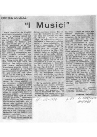 Crítica Musical "I Musici"