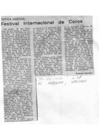 Crítica Musical Festival Internacional de Coros