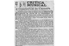 Crítica Musical Dos Conciertos de Cámara