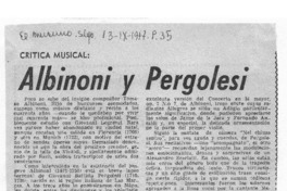 Crítica Musical Albinoniy Pergolesi