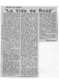 Crítica de danza "La Vida de Rosa"