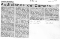 Crítica Musical Audiciones de Cámara