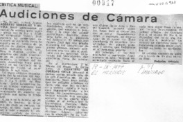 Crítica Musical Audiciones de Cámara