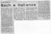 Crítica Musical Bach e Italianos