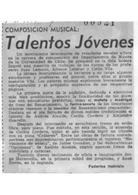 Composición Musical Talentos Jóvenes