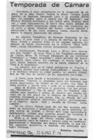 Crítica Musical Temporada de Cámara