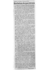 Festival de Música Contemporánea Solistas Argentinos