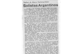 Festival de Música Contemporánea Solistas Argentinos