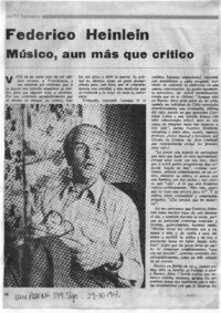 Perfil Humano Federico Heinlein. Músico, aún más que crítico.
