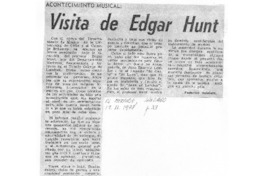 Acontecimiento Musical Visita de Edgar Hunt