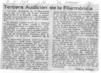Crítica Musical Tercera Audición de la Filarmónica