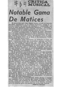 Crítica Musical Notable Gama de Matices