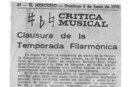 Crítica Musical Clausura de la temporada Filarmónica