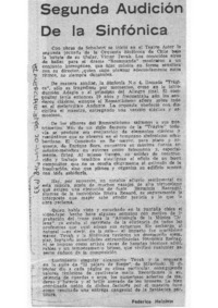 Segunda Audición de la Sinfónica Crítica Musical